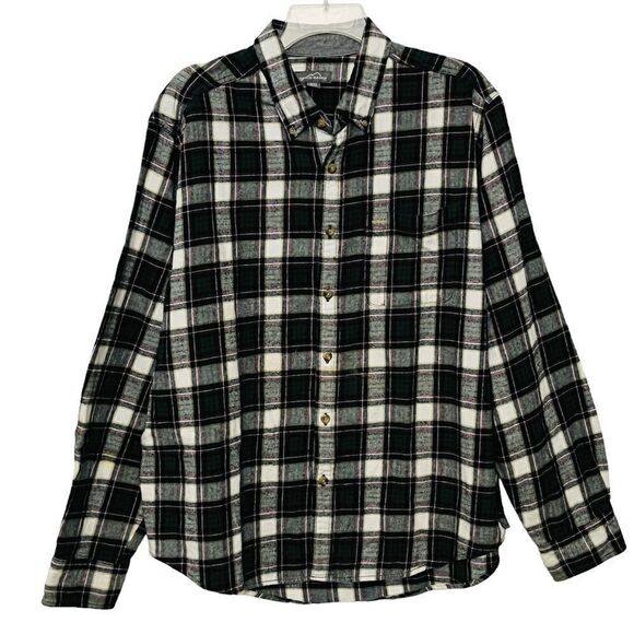 Eddie Bauer Multicolor Flannel Paid Button Up Men’s Short - Picture 1 of 10